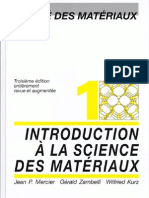 Introduction À La Science Des Matériaux Par Jean Pierre Mercier-Wilfried Kurz-Gérald Zambelli