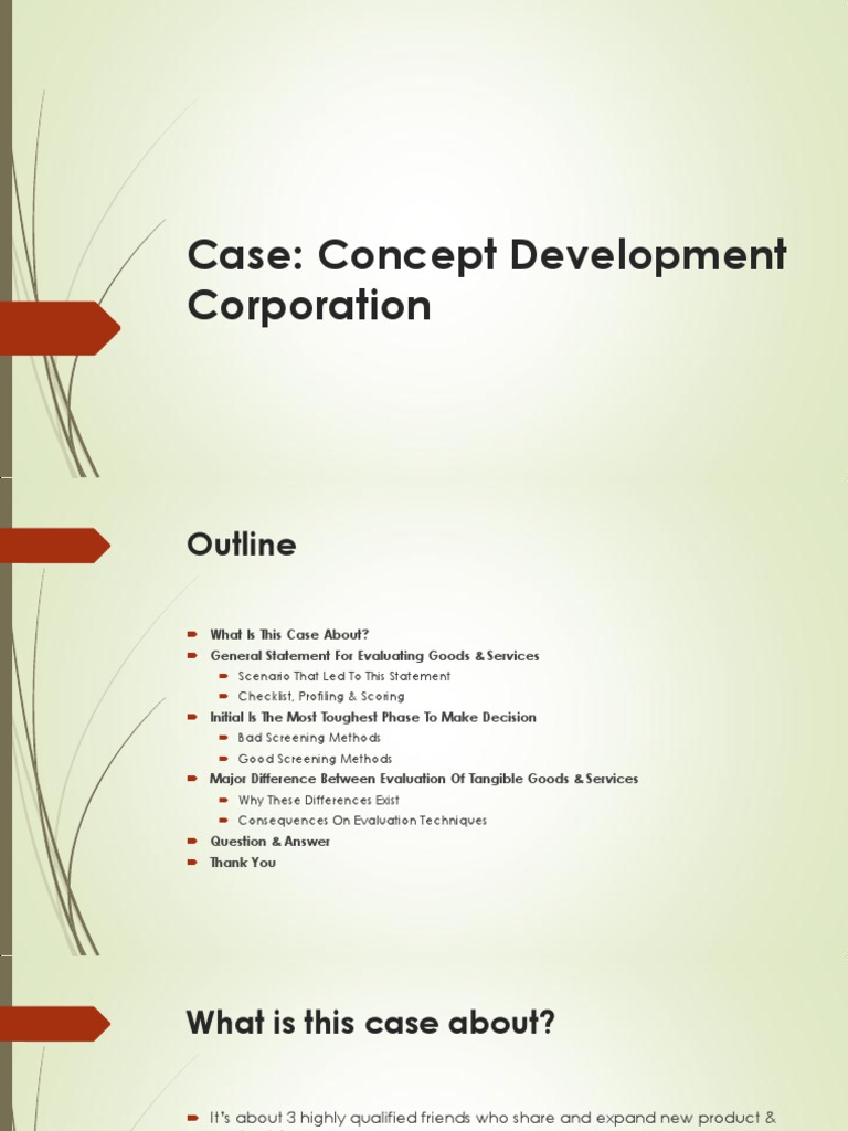 Case Product Management Concept Development Corporation PDF