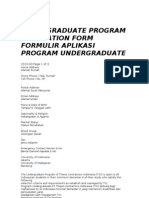 Undergraduate Program Application Form Formulir Aplikasi Program Undergraduate