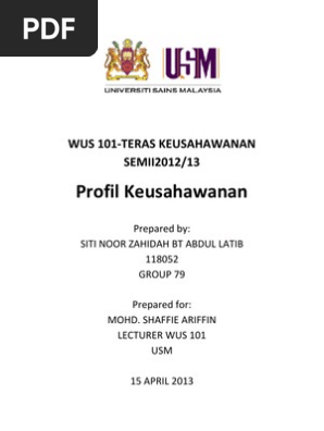 Profil Usahawan