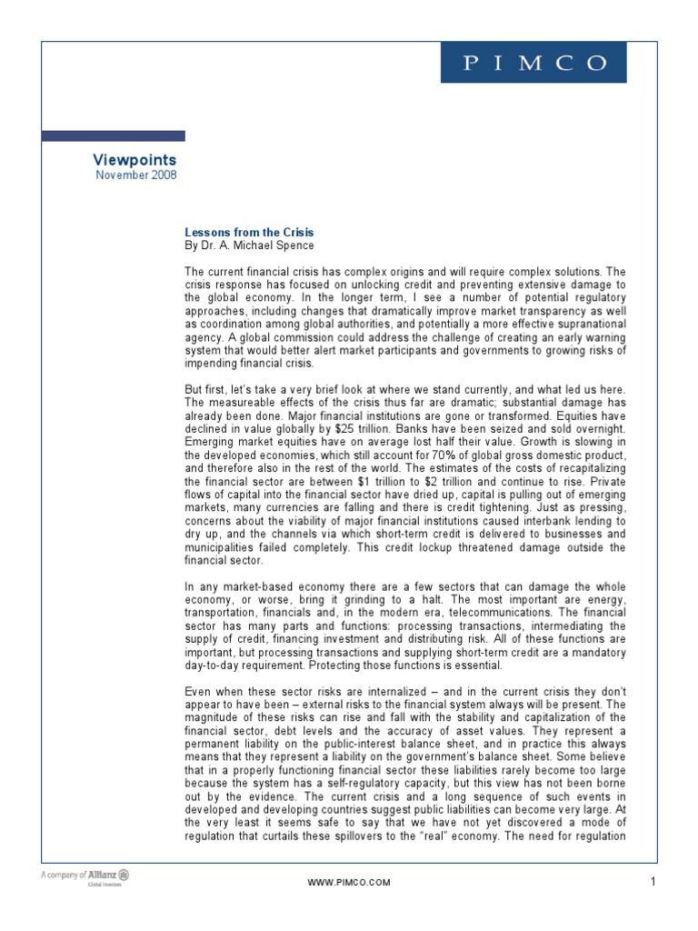 Financial Crisis Lessons and Solutions | PDF | Finance & Money Management