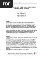 Paulo Freire A Educacao - Forma de Emancipacao Do Individuo