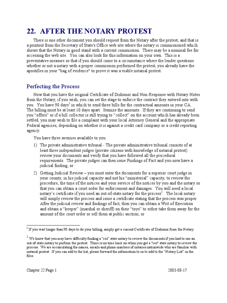 Notary Protest Process Explained | PDF | Finance & Money Management ...