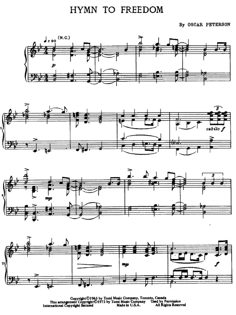 Oscar Peterson Hymn To Freedom Pdf Selfierap Lyrics to 'freedom hymn' by austin french. oscar peterson hymn to freedom pdf