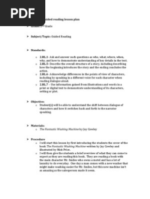Guided Reading Lesson Plan