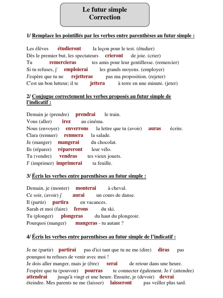 Exercice Complément Du Verbe Cm2 Avec Correction