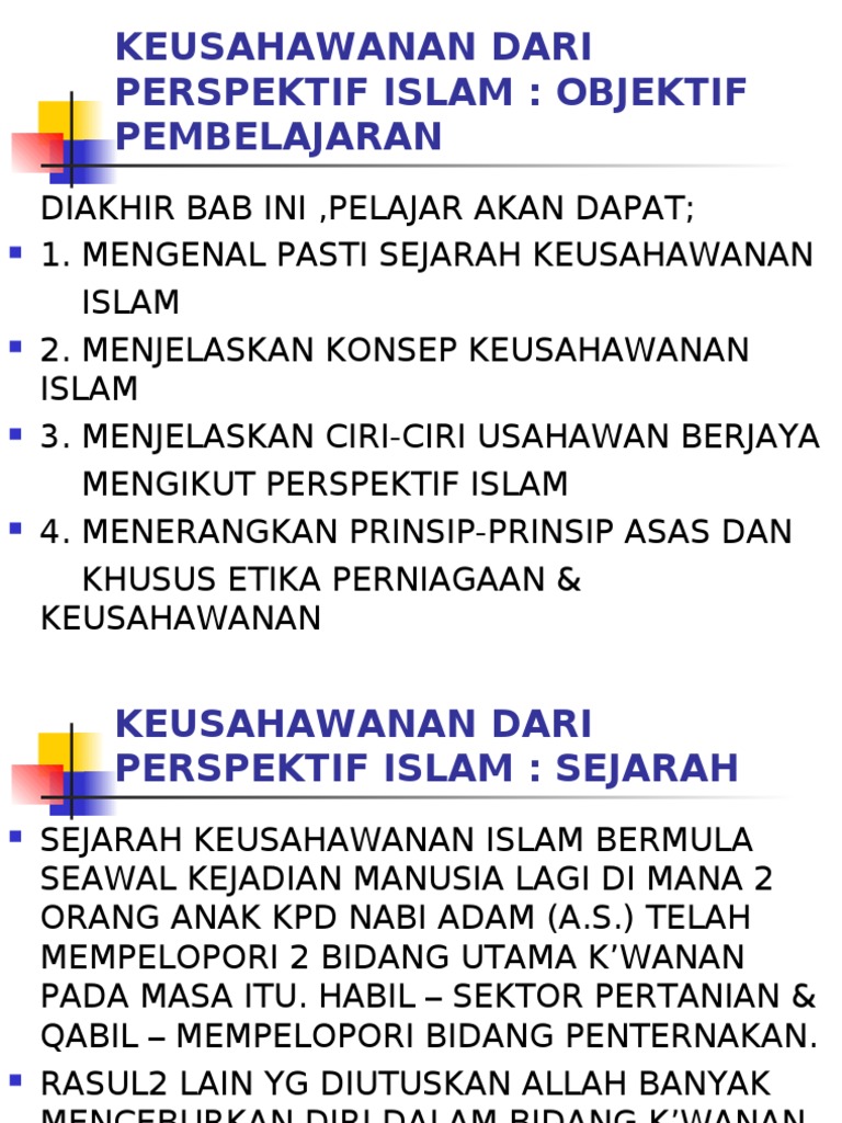  keusahawanan  dari perspektif islam