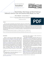 Relationships Among Brand Identity, Brand Image and Brand Preference: Differences Between Cyber and Extension Retail Brands Over Time