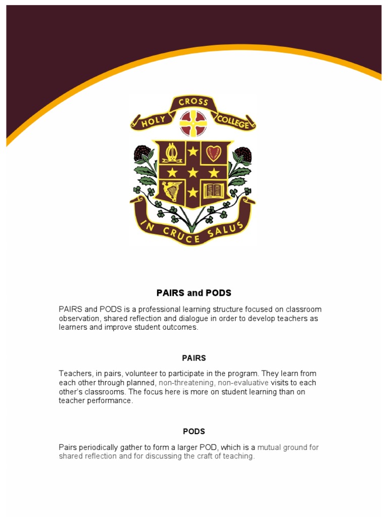 Pairs and Pods | PDF | Classroom | Students