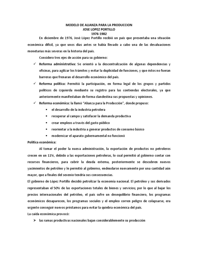 Modelo de Alianza para La Produccion | PDF | Inflación | Deuda