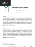 consideraçoes éticas na testagem psicologica