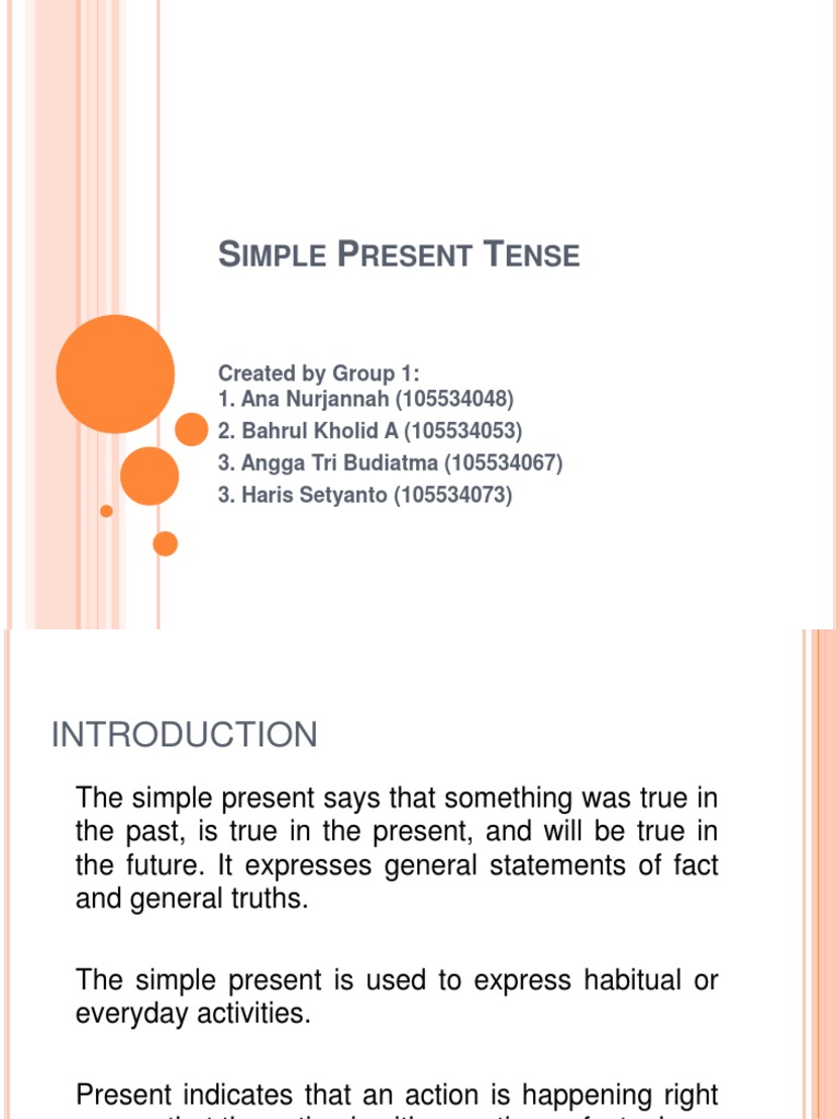 Understanding Simple Present Tense | PDF | English Language | Subject ...