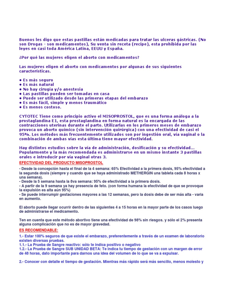 Misoprostol venta sin receta usa