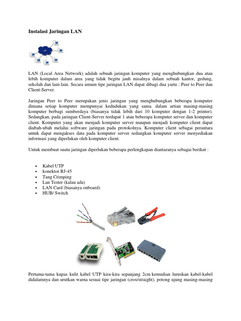 Panduan Instalasi Jaringan LAN | PDF | Komputer