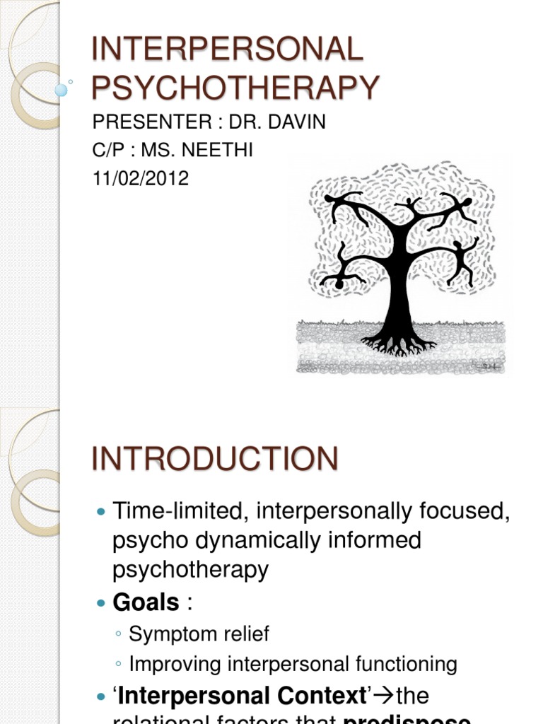 Interpersonal Psychotherapy New Psychotherapy Attachment Theory