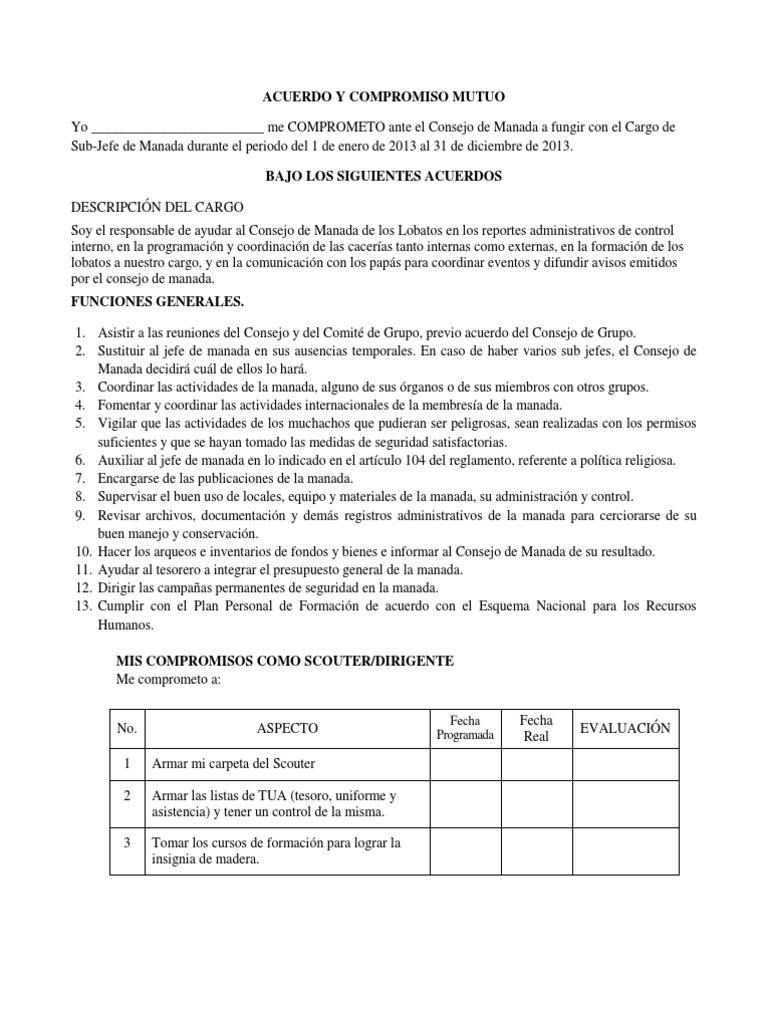 Compromiso Mutuo en Scoutismo | PDF | Exploración | Gestión de recursos ...