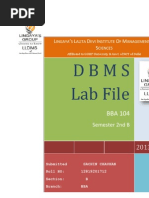 Dbms Lab File: L ' L D I O M & S