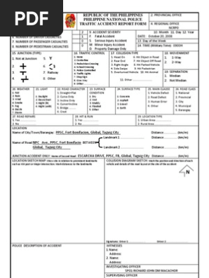 Traffic Accident Report (TARAS) Form