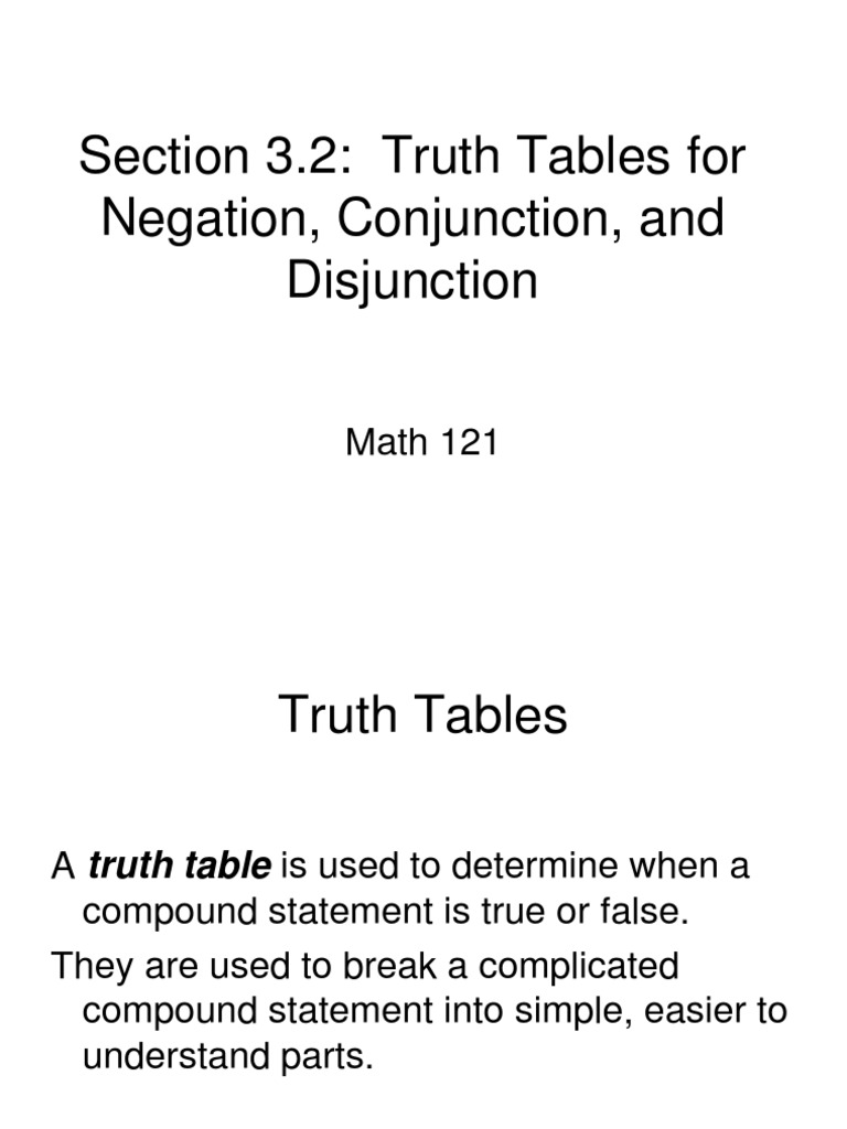 Truth Tables | PDF | Mathematical Logic | Truth