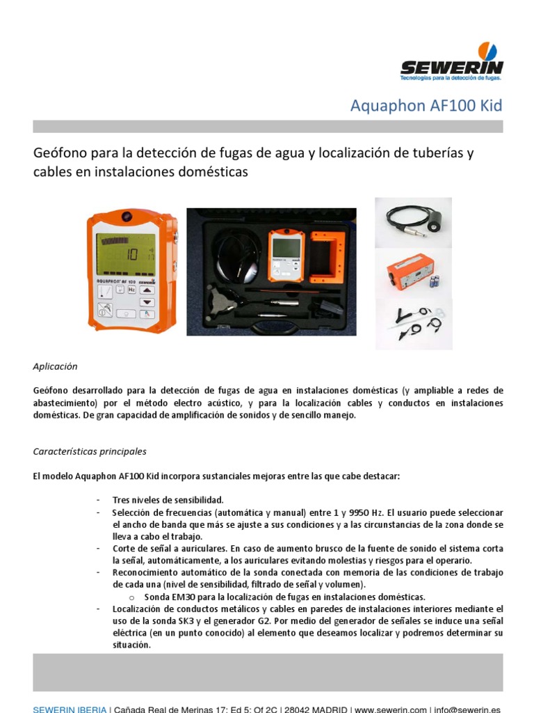 Geófonos detectores de fugas de agua Sewerin Aquaphon A200