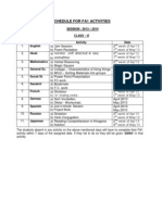 DPS Schedule For Fa1 Activities