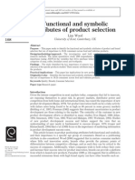 Functional and Symbolic Attributes of Product Selection: University of Kent, Canterbury, UK