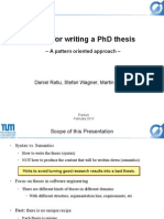 Hints For Writing A PHD Thesis: - A Pattern Oriented Approach