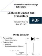 Lecture 3: Diodes and Transistors: 2.996/6.971 Biomedical Devices Design Laboratory