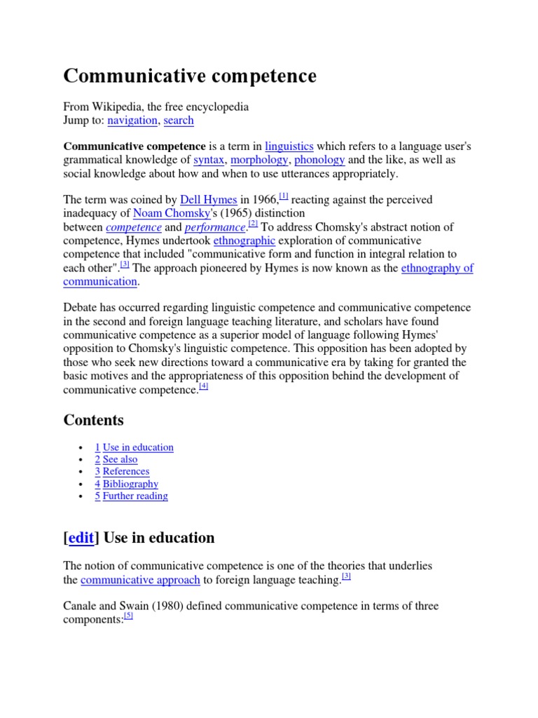 Communicative Competence | PDF | Linguistics | Human Communication