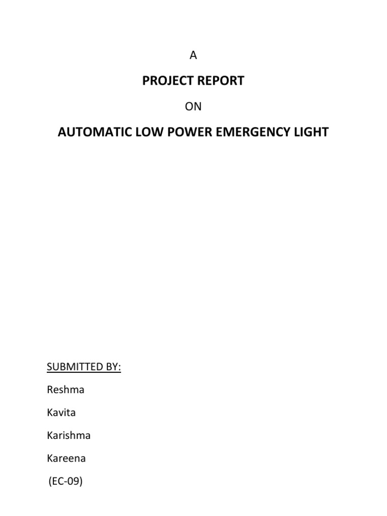 Low Power Emergency Light Project Report | PDF | Bipolar Junction ...