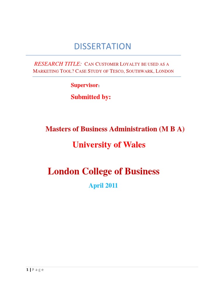 Dissertation on tesco pdf