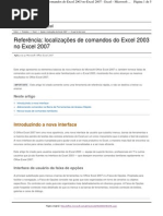 Referência- localizações de comandos do Excel 2003 no Excel 2007