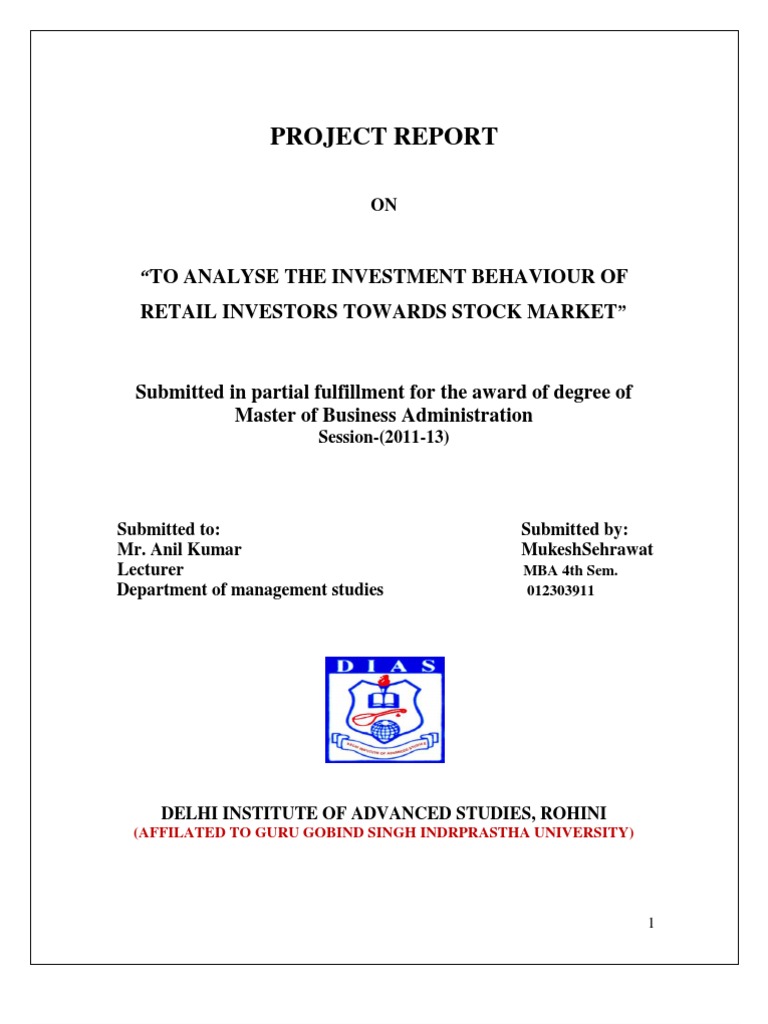 RESEARCH PAPER ” | Stock Market | Stocks