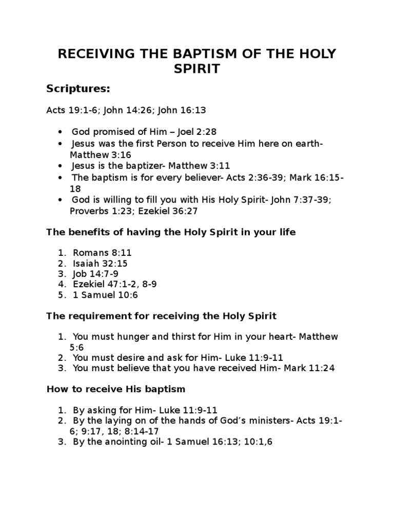 How to Receive the Holy Spirit | PDF