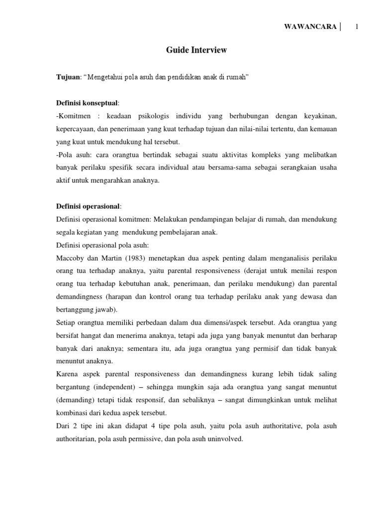 tugas guide wawancara