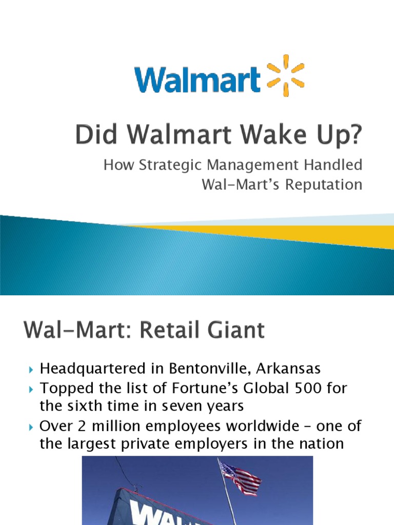 Wal-Mart's Reputation Management Challenges | PDF | Walmart | Public ...