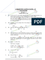 Iitjee Chemistry Sample Paper - Iv: Solutions