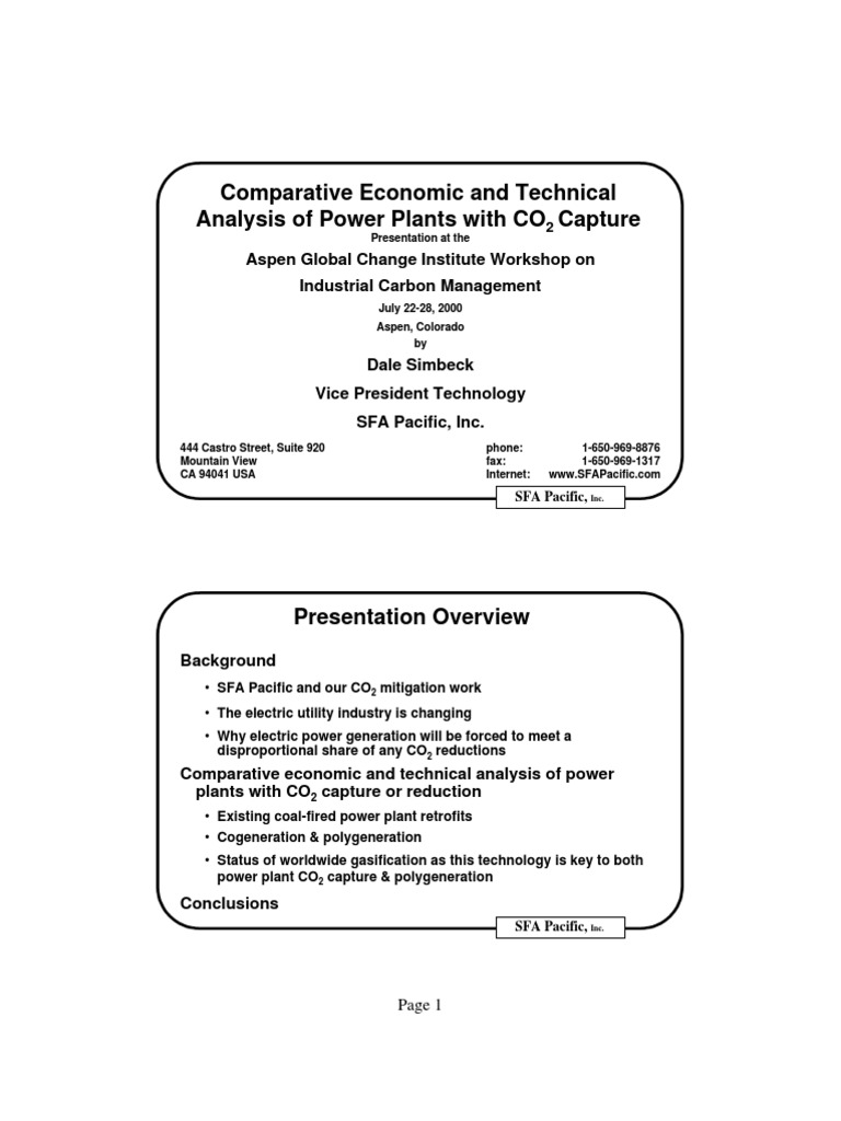 Comparative Economic and Technical Analysis of Power Plants With CO ...