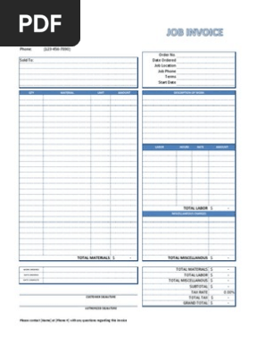 Invoice Template - Job