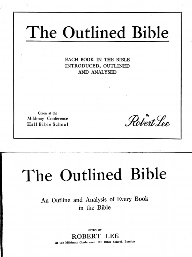 The Outlined Bible Robert Lee | PDF