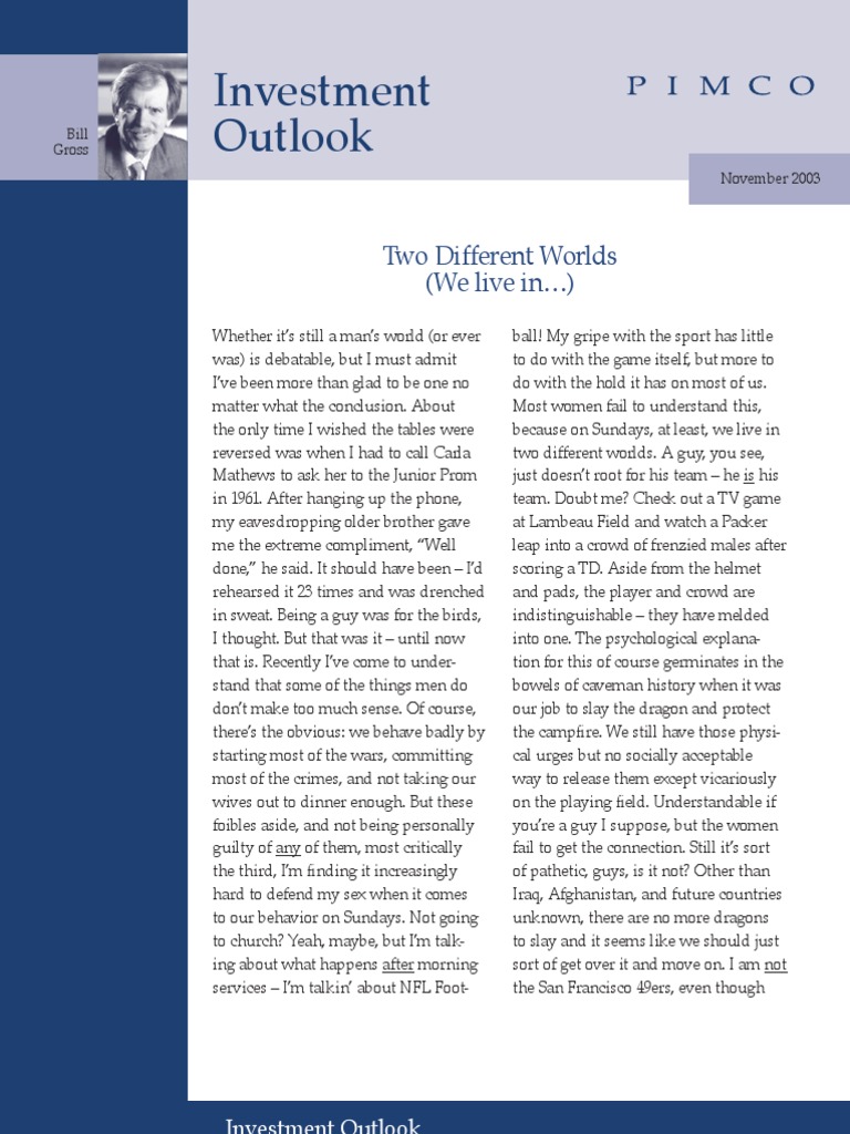 Bill Gross Investment Outlook Nov 03 PDF Bond Duration Bonds