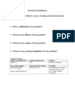 Identify The Problem You Are Working With and Describe: Research Distillation