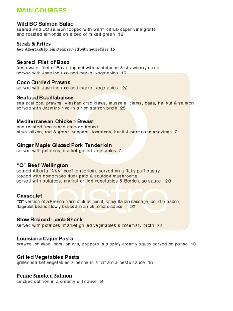 Gourmet Dinner Menu Highlights | PDF | Vinaigrette | Salad