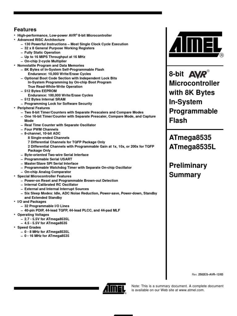 Atmega 8535 | PDF | Teaching Methods & Materials | Technology & Engineering