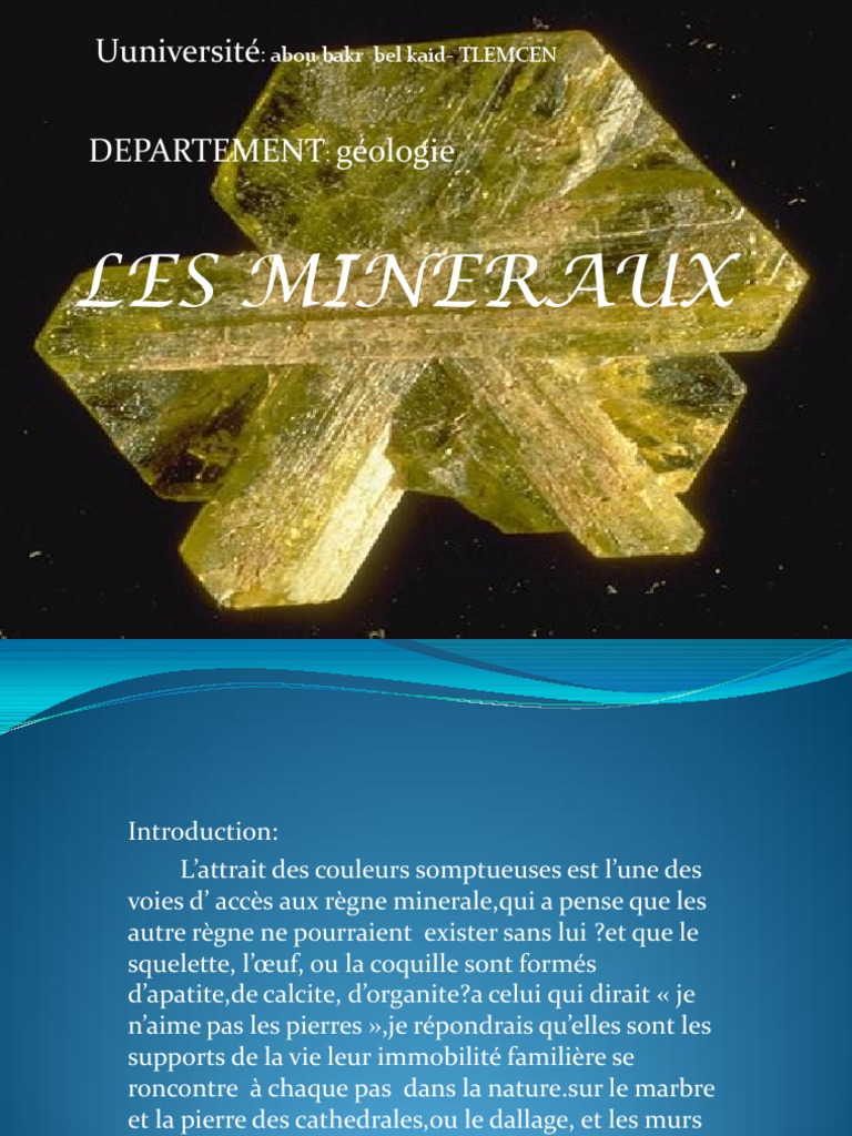 Les Minéraux | PDF | Minerai de fer | Fer