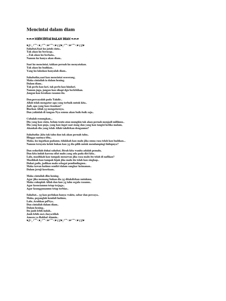Mencintai Dalam Diam Pdf