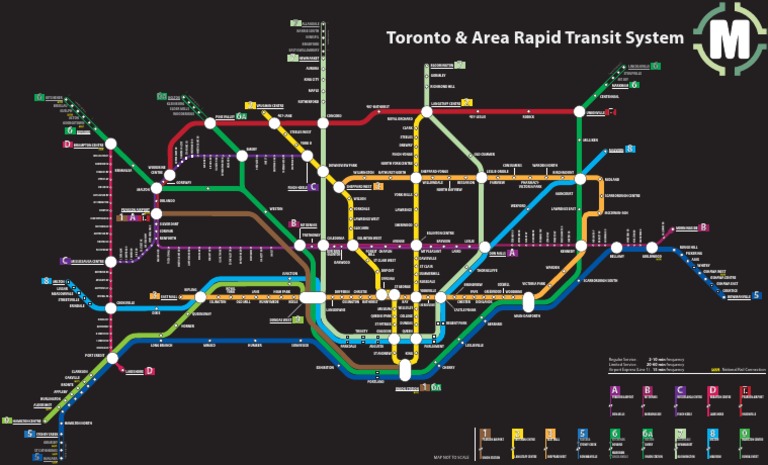 Toronto Area Transit Map Overview | PDF | Toronto