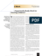 Multimedia at Work Does Hypermedia Really Work For Tutoring Children?