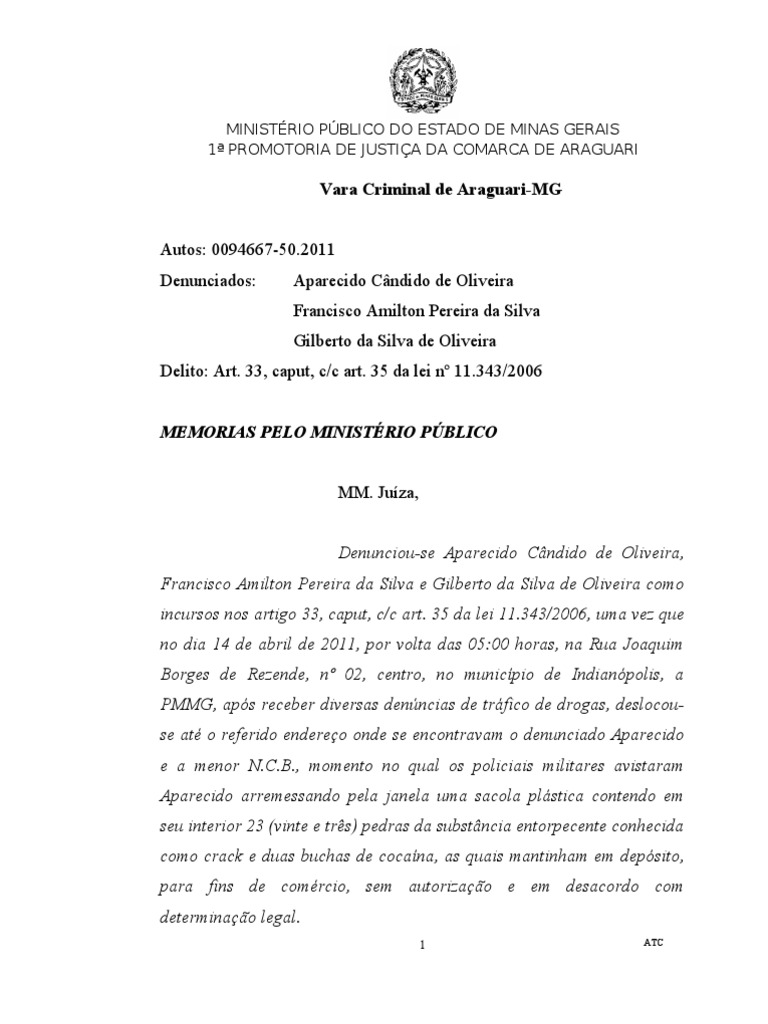 Modelo de Alegações Finais Promotor PDF Promotor Crack