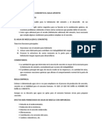 Agua en el concreto: Requisitos, efectos de impurezas y clasificación de aditivos